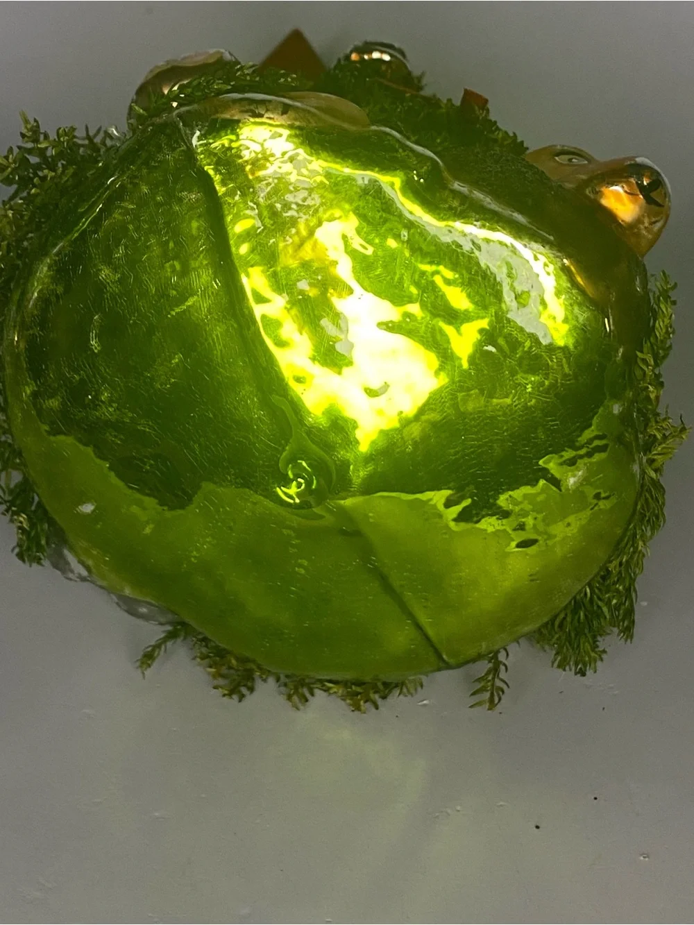 Vintage Blown Glass Bombay Safari/Jungle Animal Holiday Tree Ornament - Green